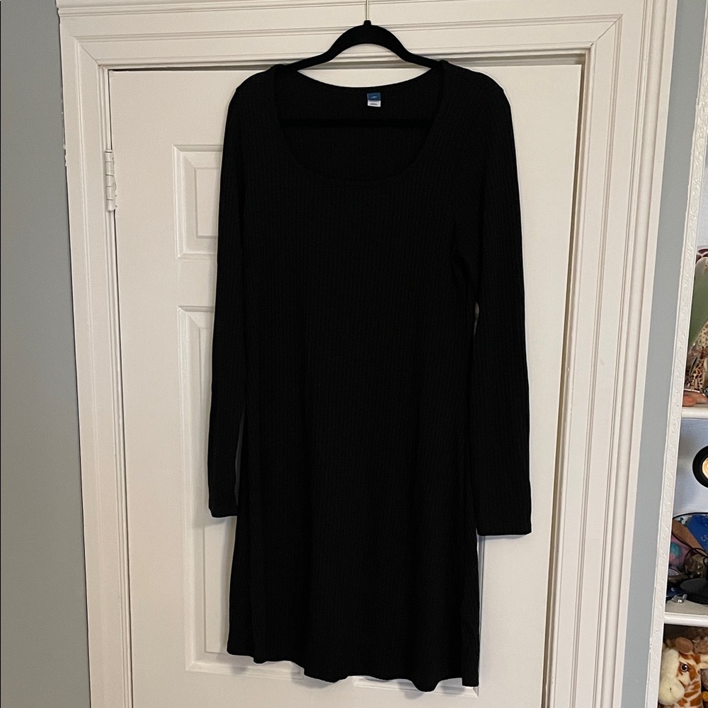 Old Navy Black Long Sleeve Dress Large Tall EUC